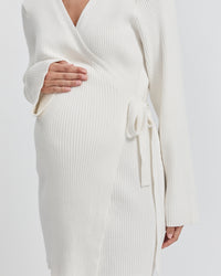 Maternity Wrap Dress (White) 7