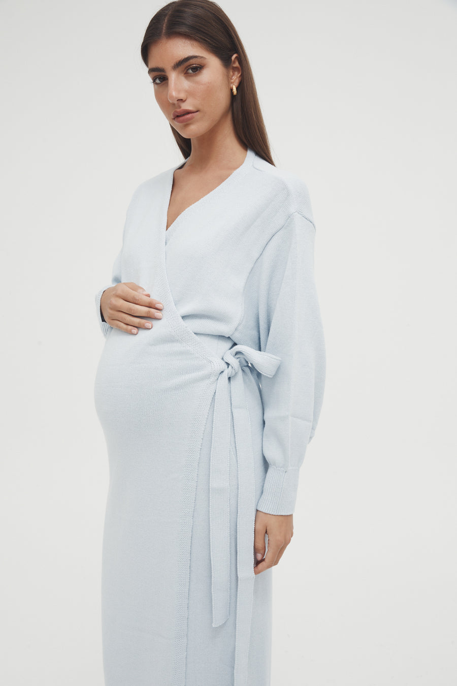 Maternity Wrap Dress (Powder) 4