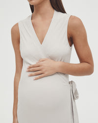 Maternity Wrap Dress (Stone) 2