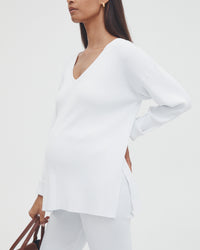 Maternity Rib Pant (White) 10