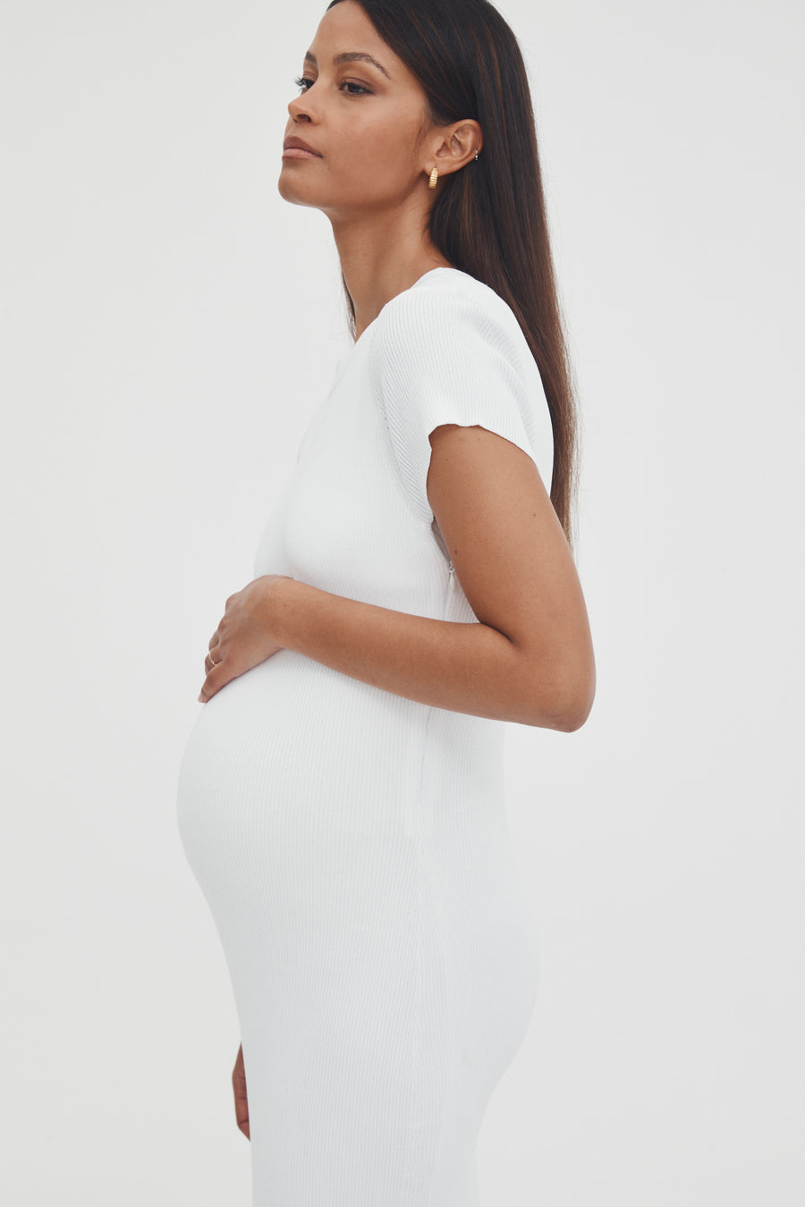 Stylish Babyshower Dress (White) 2