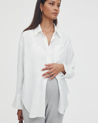 Maternity Linen Shirt (White) 3