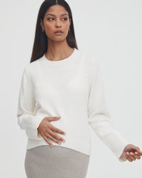 Slouchy Maternity Jumper (White) 2