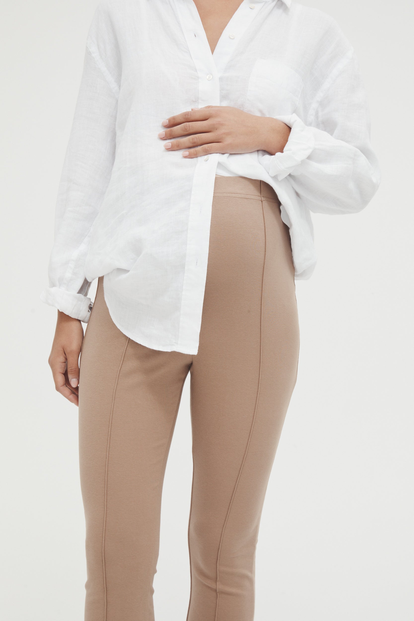 New Look leather look leggings in cream