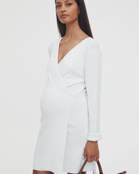 Luxury Maternity Wrap Dress (White) 3