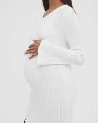 Maternity Resort Knit Dress (White) 4