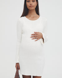 Maternity Resort Knit Dress (White) 5