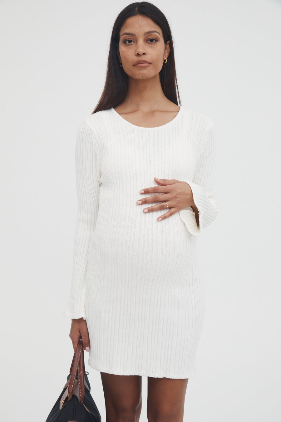 Maternity Resort Knit Dress (White) 5