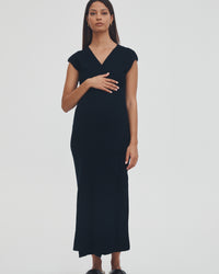 Maternity Wrap Dress (Navy) 5