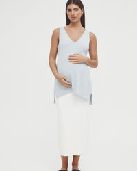 Maternity Work Skirt (White) 5