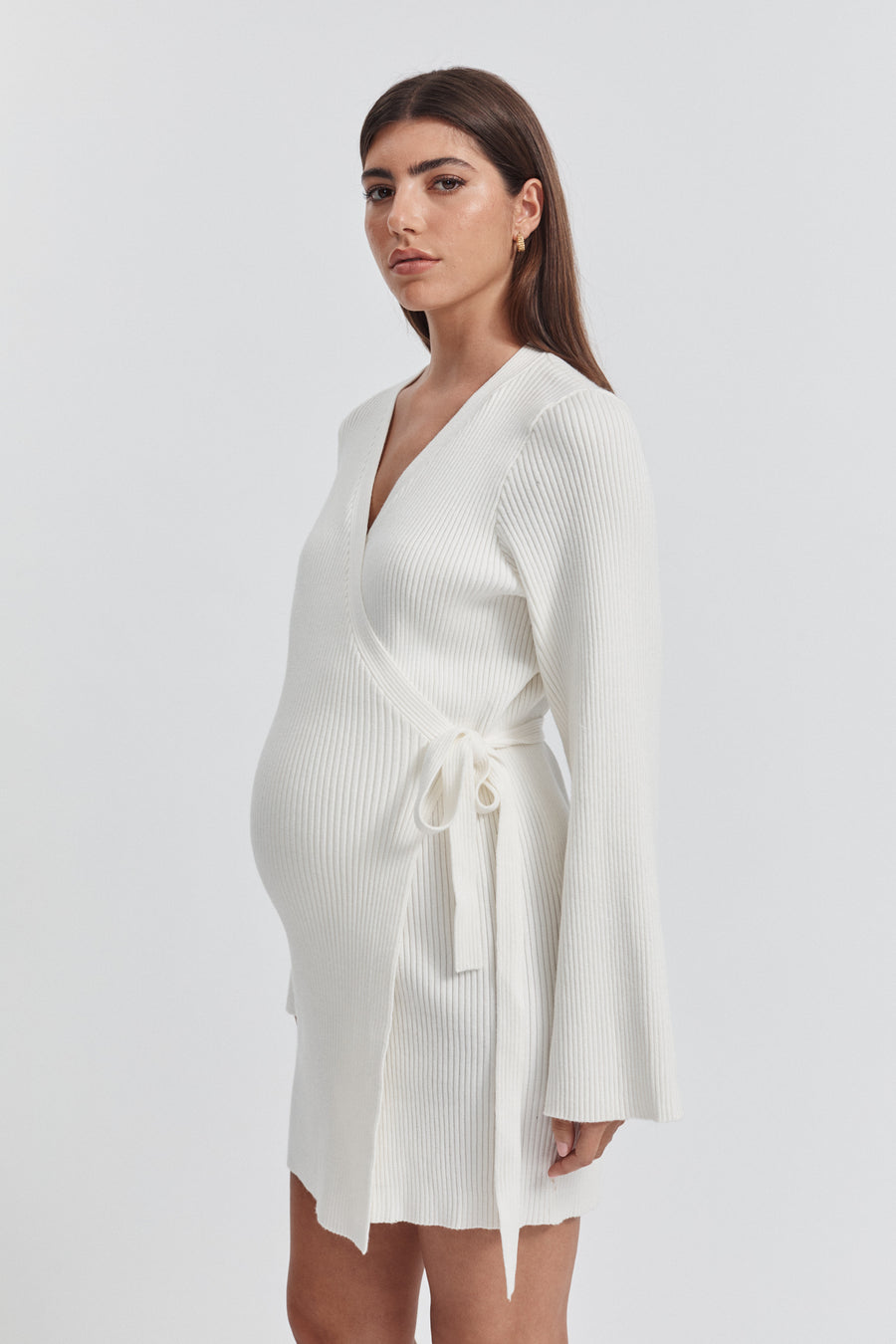 Maternity Wrap Dress (White) 2