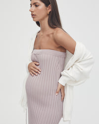 Luxury Maternity Maxi Skirt (Pink) 7