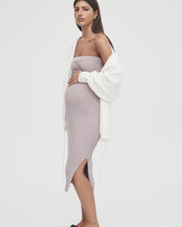 Luxury Maternity Maxi Skirt (Pink) 8