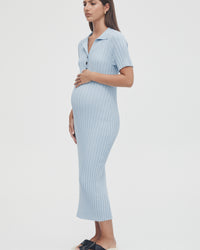 Luxury Maternity Dress (Sky) 4