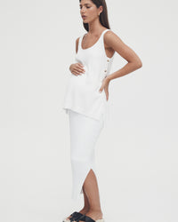 Luxury Maternity Maxi Skirt (White) 3