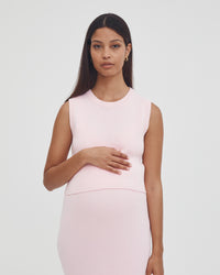 Maternity Rib Maxi Skirt (Pink) 8