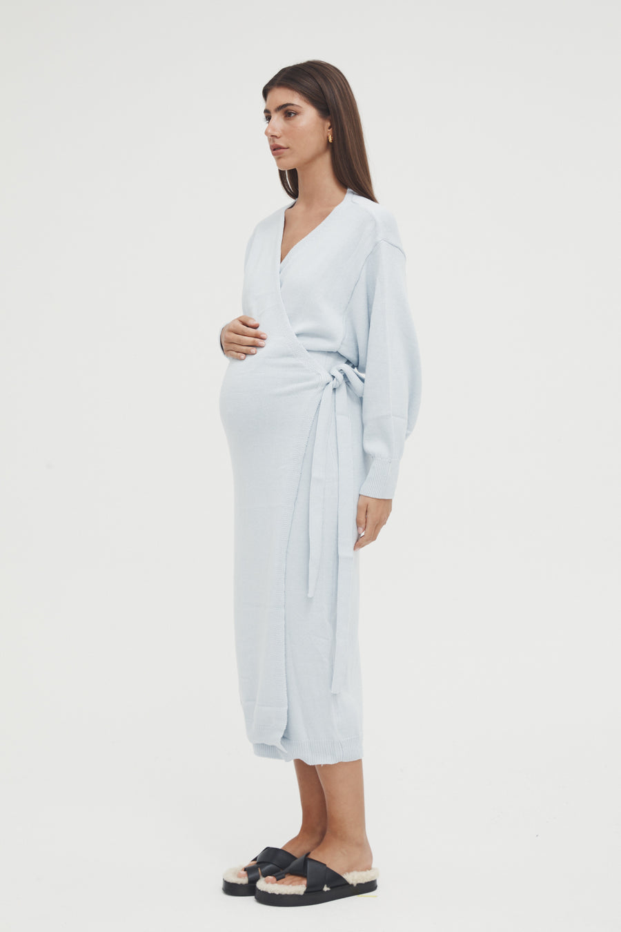 Maternity Wrap Dress (Powder) 3