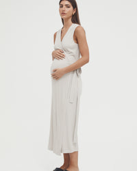Maternity Wrap Dress (Stone) 5