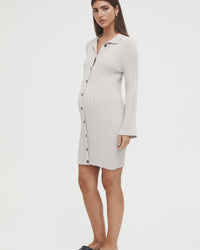 Luxury Maternity Dress (Taupe) 5