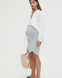 Stretchy Maternity Skirt (Grey) 2