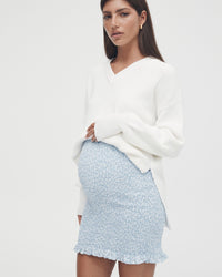 Stretchy Maternity Skirt (Pale Blue) 5