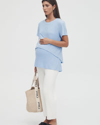 Stretchy Maternity Tee (Pale Blue) 1