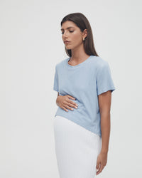 Stretchy Maternity Tee (Pale Blue) 4