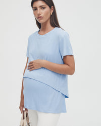 Stretchy Maternity Tee (Pale Blue) 3