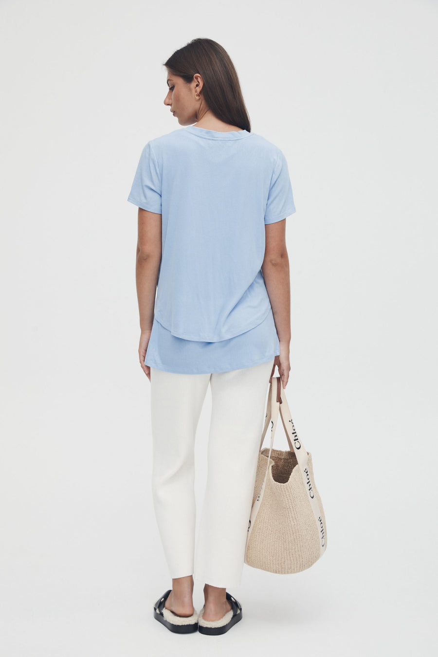 Stretchy Maternity Tee (Pale Blue) 6