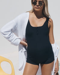 Maternity Boyleg Swimwear (Black) 4
