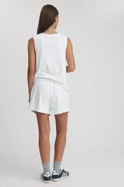 Organic Cotton Wide Strap Tank (White)