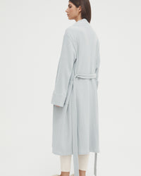 Maternity Waffle Robe (Dusty Blue) 7