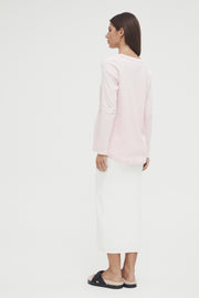 Maternity Ribbed Henley Long Sleeve Top (Pink) 5