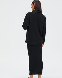 Maternity Ribbed Split Skirt (Black) 7