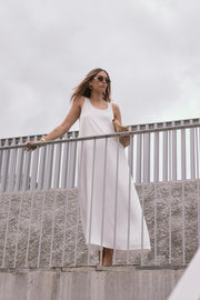 Bias Satin Maxi Dress (Ivory)