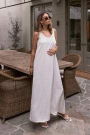 Bias Satin Maxi Dress (Ivory)