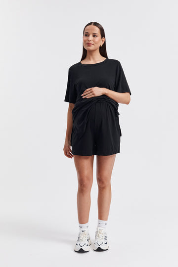 Black Maternity Fluid Jersey Short 1