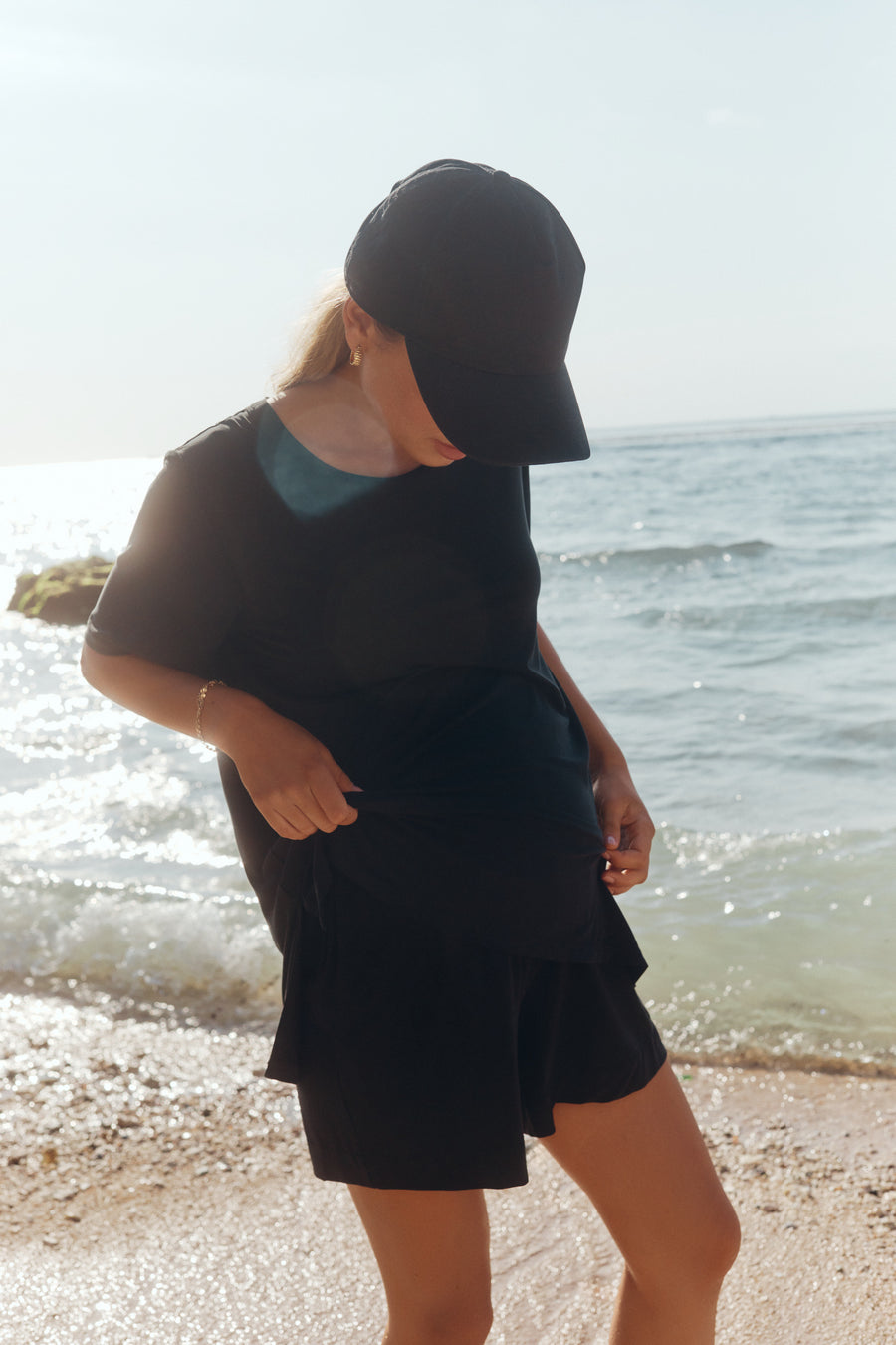 Black Maternity Fluid Jersey Short 2