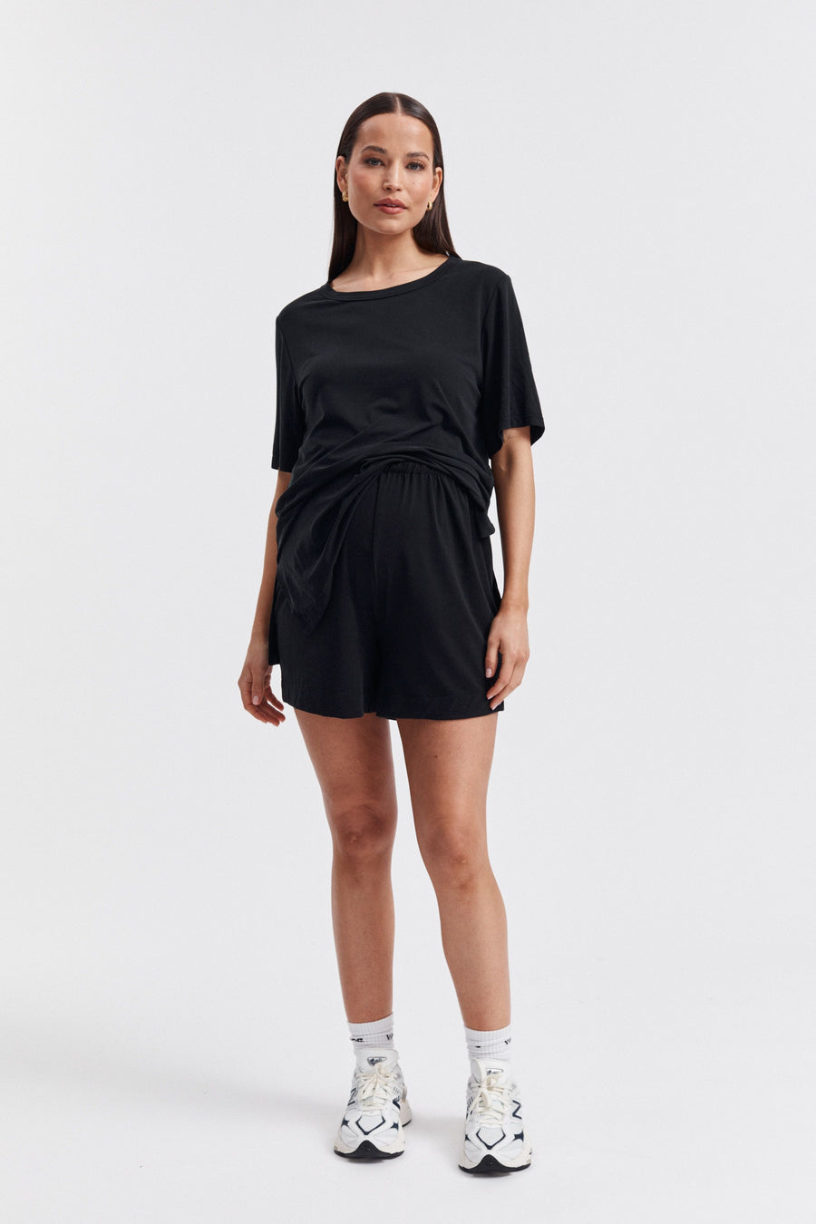 Black Maternity Fluid Jersey Short 5