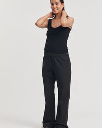 Black Maternity Ribbed Crop Singlet 4