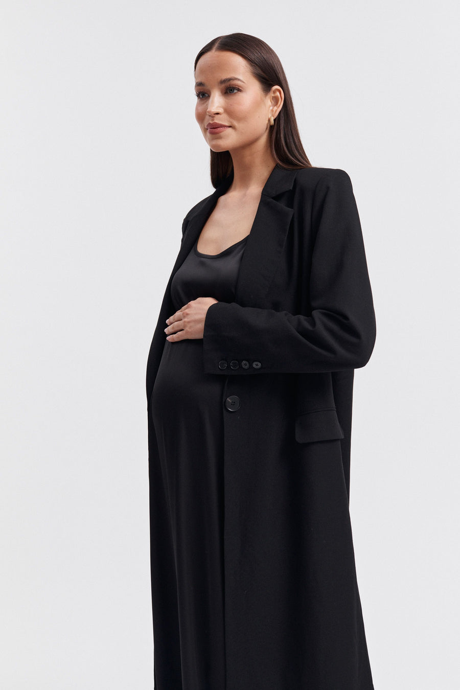 Black Maternity Slip Dress 10