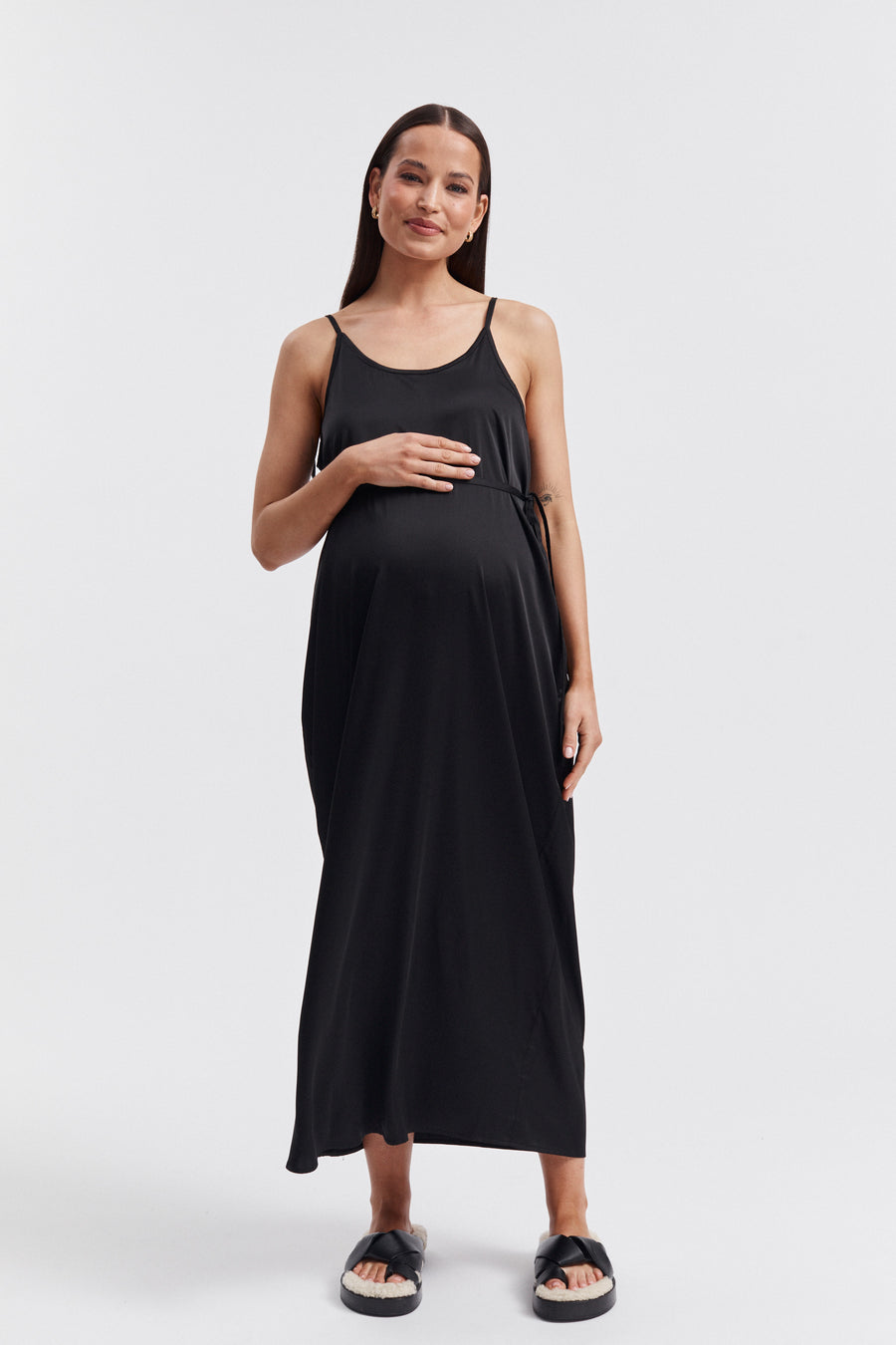 Black Maternity Slip Dress 2