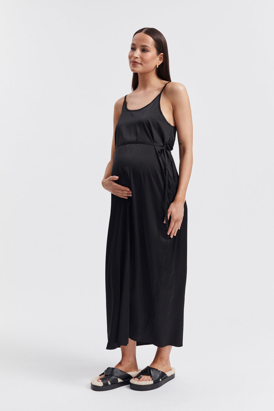 Black Maternity Slip Dress 4