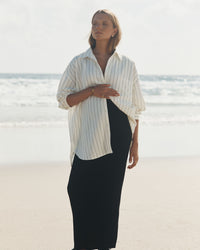 Black Rib Knit Maternity Maxi Skirt 1