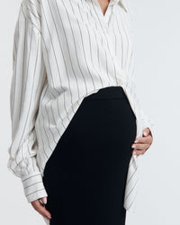 Black Rib Knit Maternity Maxi Skirt 2