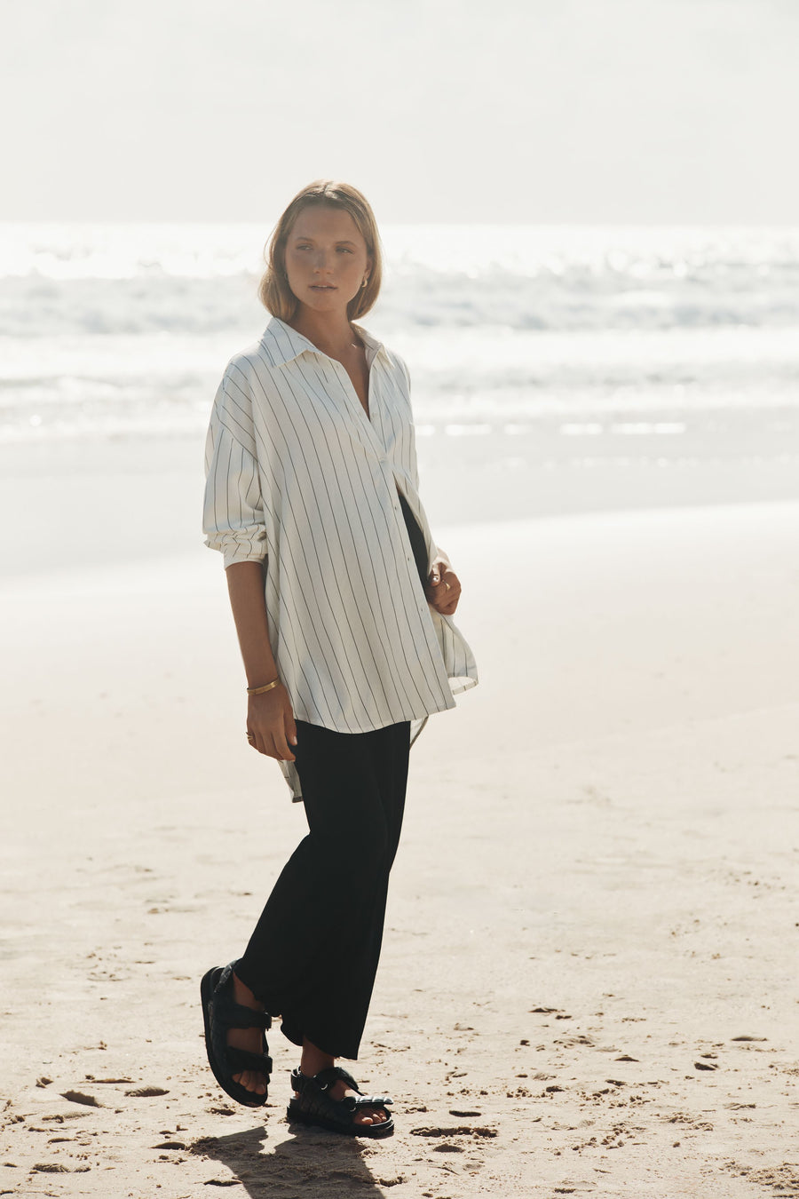 Black Rib Knit Maternity Maxi Skirt 3
