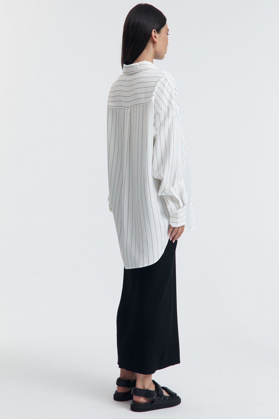Black Rib Knit Maternity Maxi Skirt 6