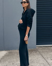 Black Stylish Maternity Cropped Hoodie 1
