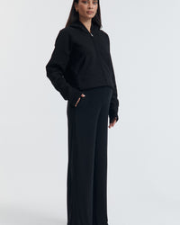Black Stylish Maternity Cropped Hoodie 4