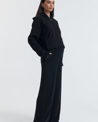 Black Stylish Maternity Cropped Hoodie 6